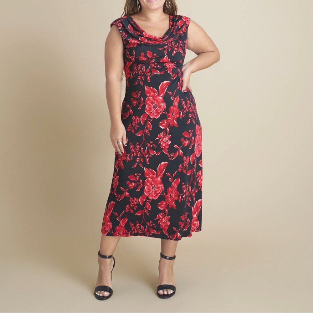 Vintage Midi Floral Sundress Long Dress Casual Dinner